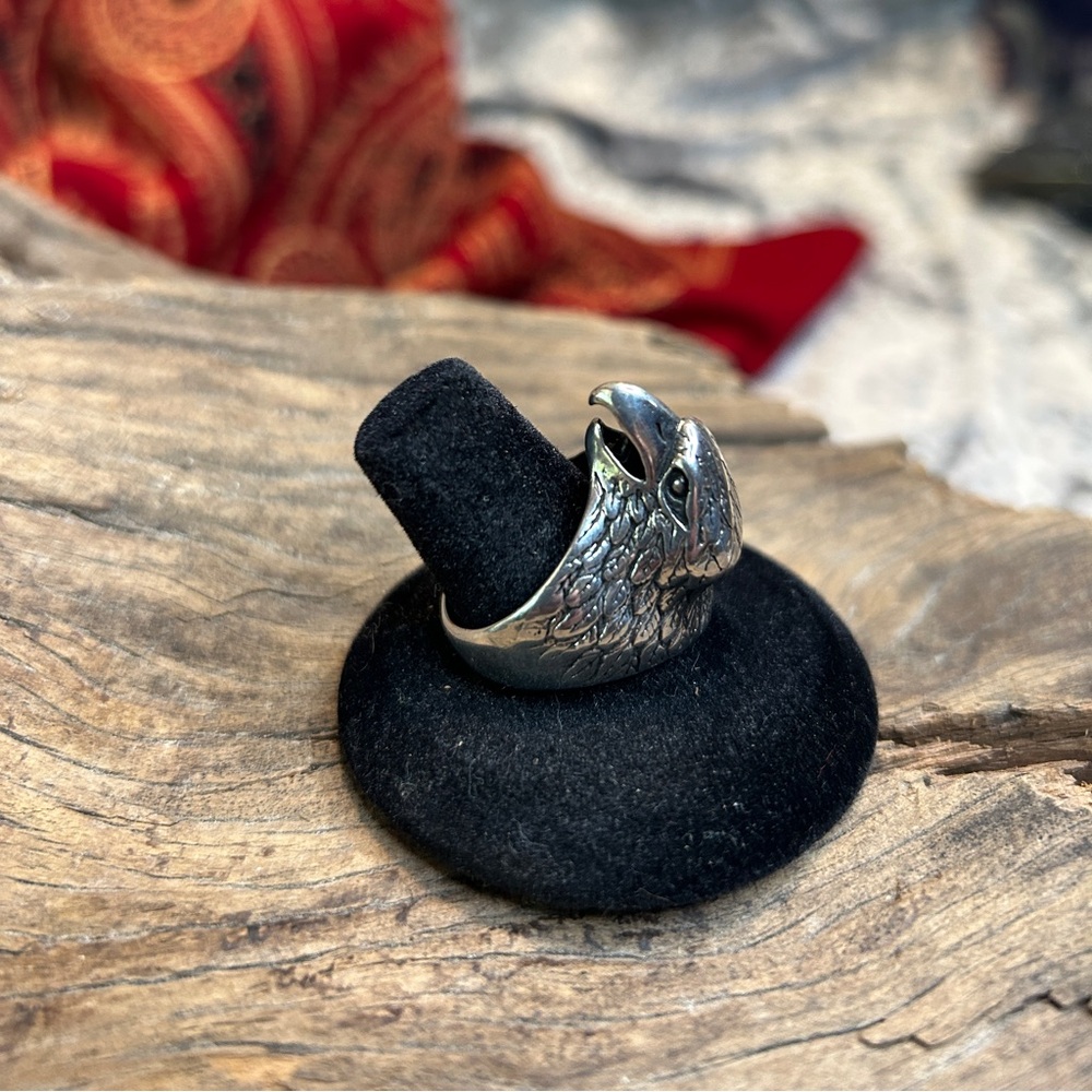 VINTAGE G&S SILVER EAGLE RING - Picture 3 of 6